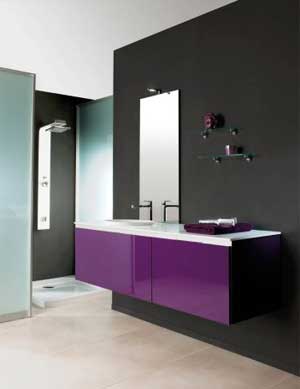 Achat Ensemble meubles salle de bain violet pas cher !